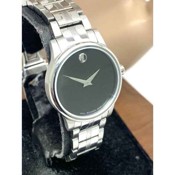 Movado Women\'s Watch 0607537 Museum Swiss Quartz Black Dial Silver Steel 28mm main image 9